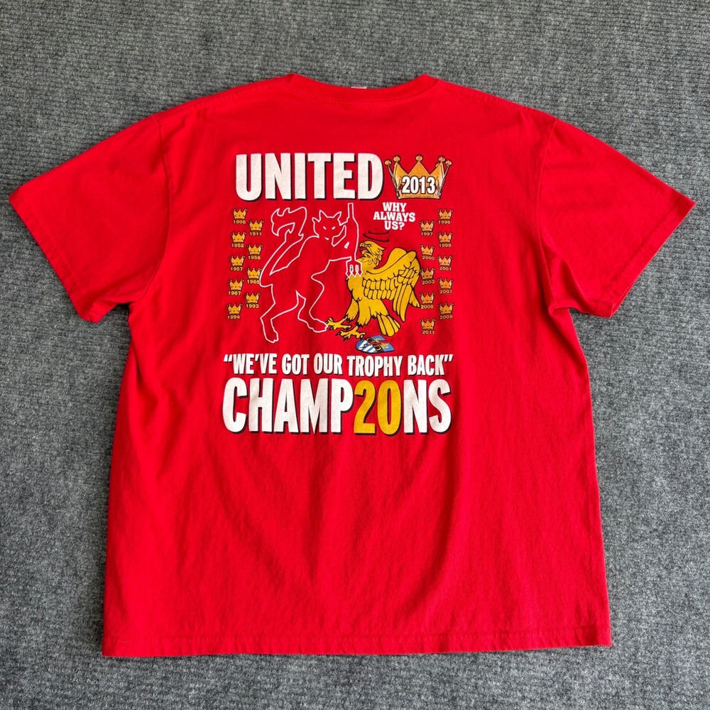 Manchester United 2013 Premier League Champions T-Shirt Red Xl Sir Alex Ferguson View 5